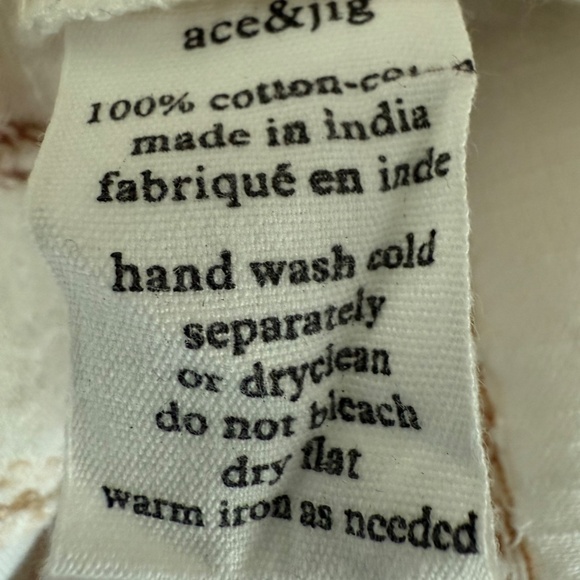 Ace & Jig Daisy Dress Ambrosia Size M Spring Summer Cream White Tan Cotton VGUC - Picture 4 of 4